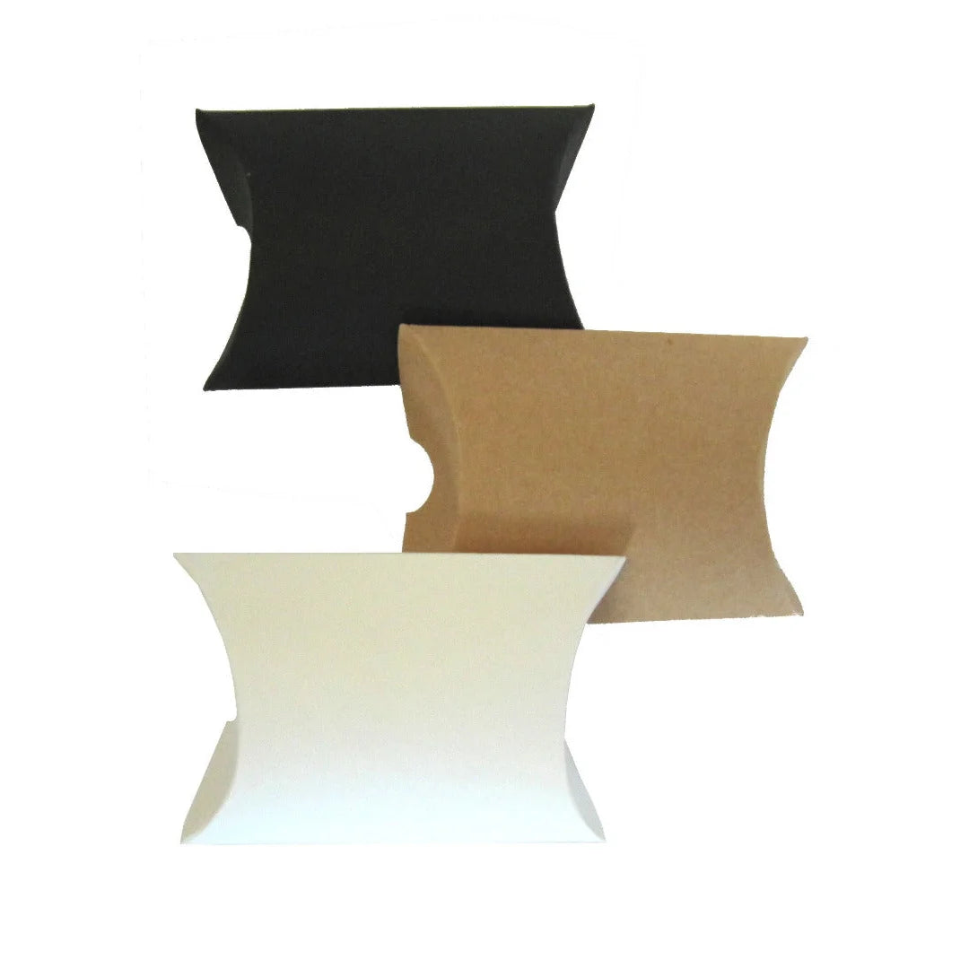 Mini boîte coussin emballage cadeau professionnel – 3 coloris, montage sans colle