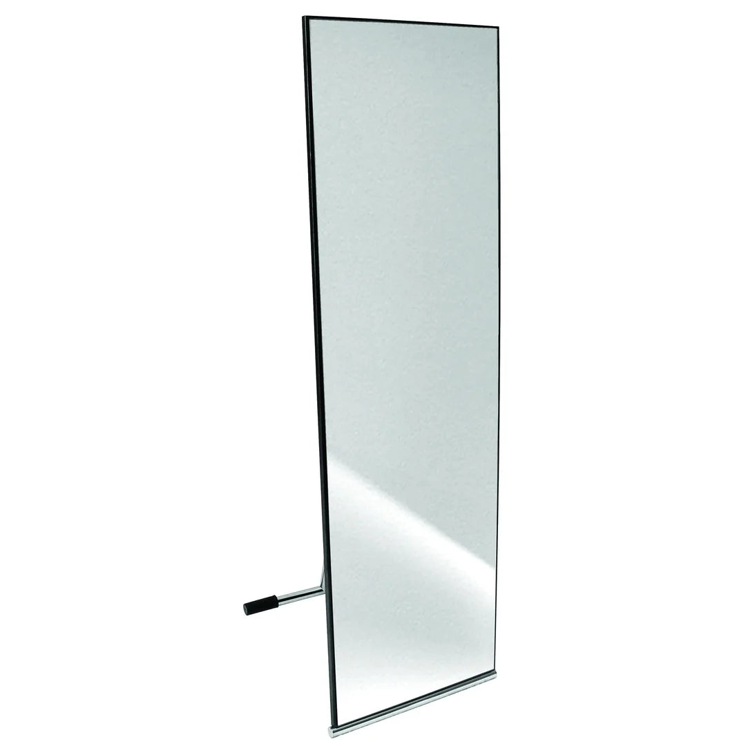 Miroir sur pied pleine longueur structure acier 32 mm pour boutique de mode et cabine d'essayage, H 152,5 cm