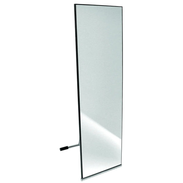 Miroir sur pied pleine longueur structure acier 32 mm pour boutique de mode et cabine d'essayage, H 152,5 cm
