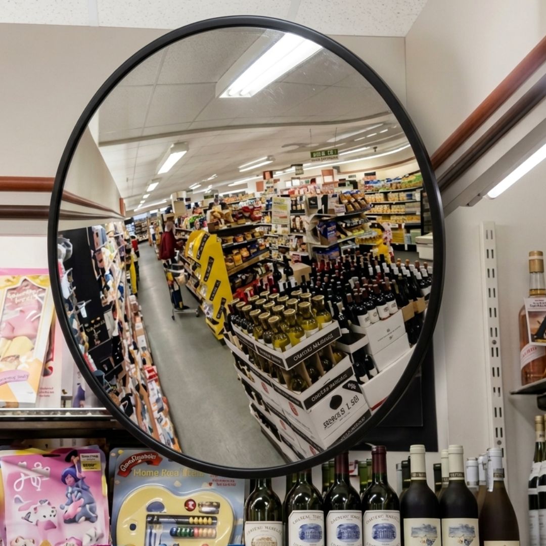 Miroir de surveillance rond 75 cm pour sécurité magasin et entrepôt