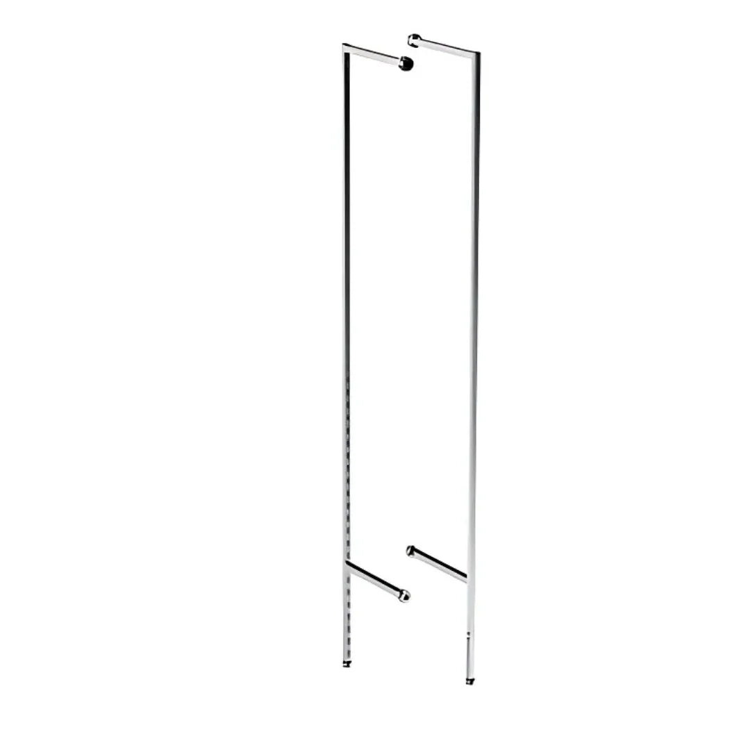 Montant mural PaginePali21 à fixation arrière H 240 cm pour agencement de magasin, disponible en chromé, noir mat et blanc mat