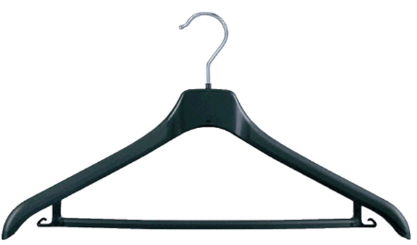 Cintre à vêtements en plastique recyclé noir 38-49cm - pièce ou carton