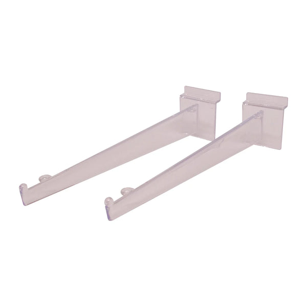 Paire de consoles droites en plexi pour panneaux rainurés - 3 formats