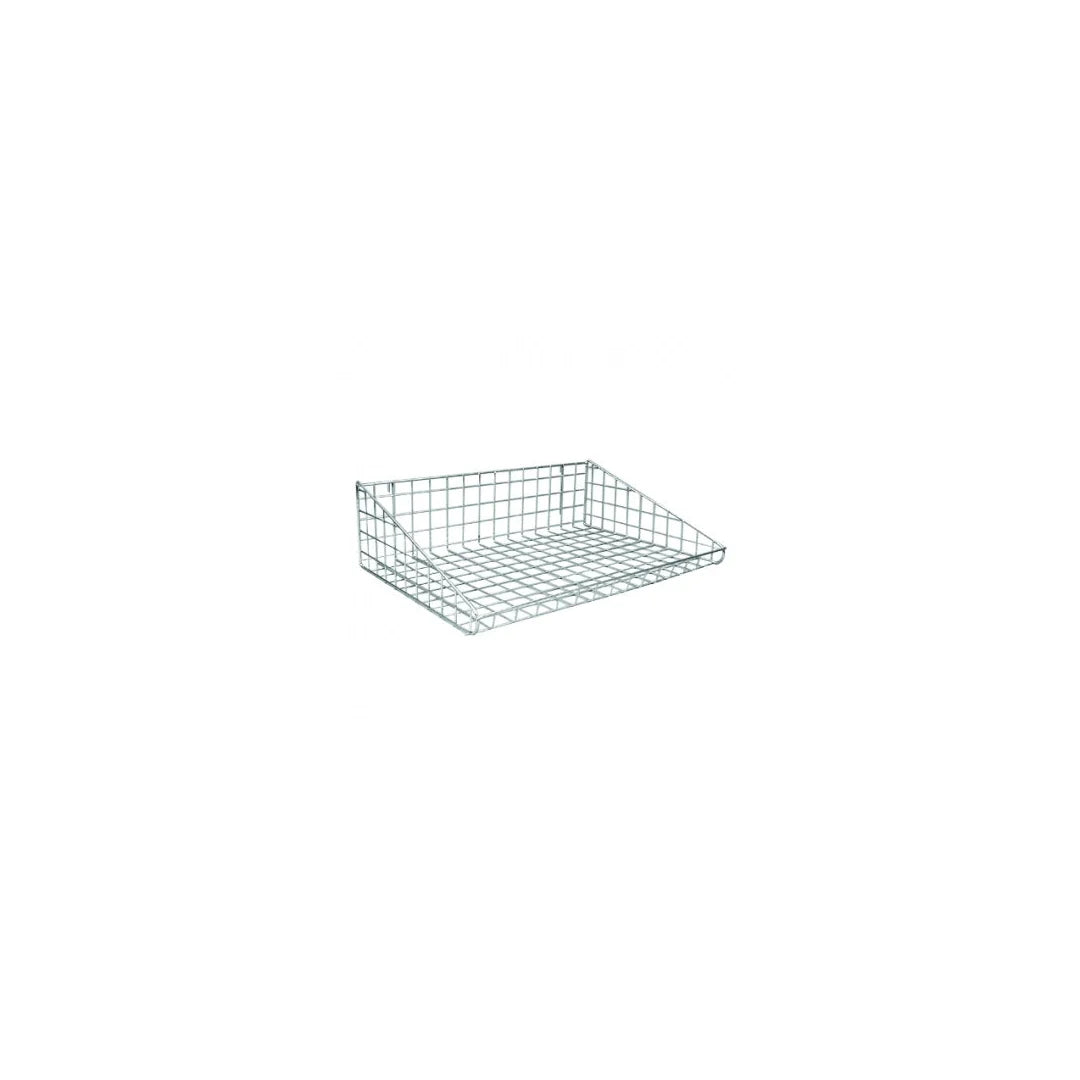Panier en grille acier pour tube Ø 25 mm, présentation en vrac en magasin, formats 300x400 et 400x600 mm