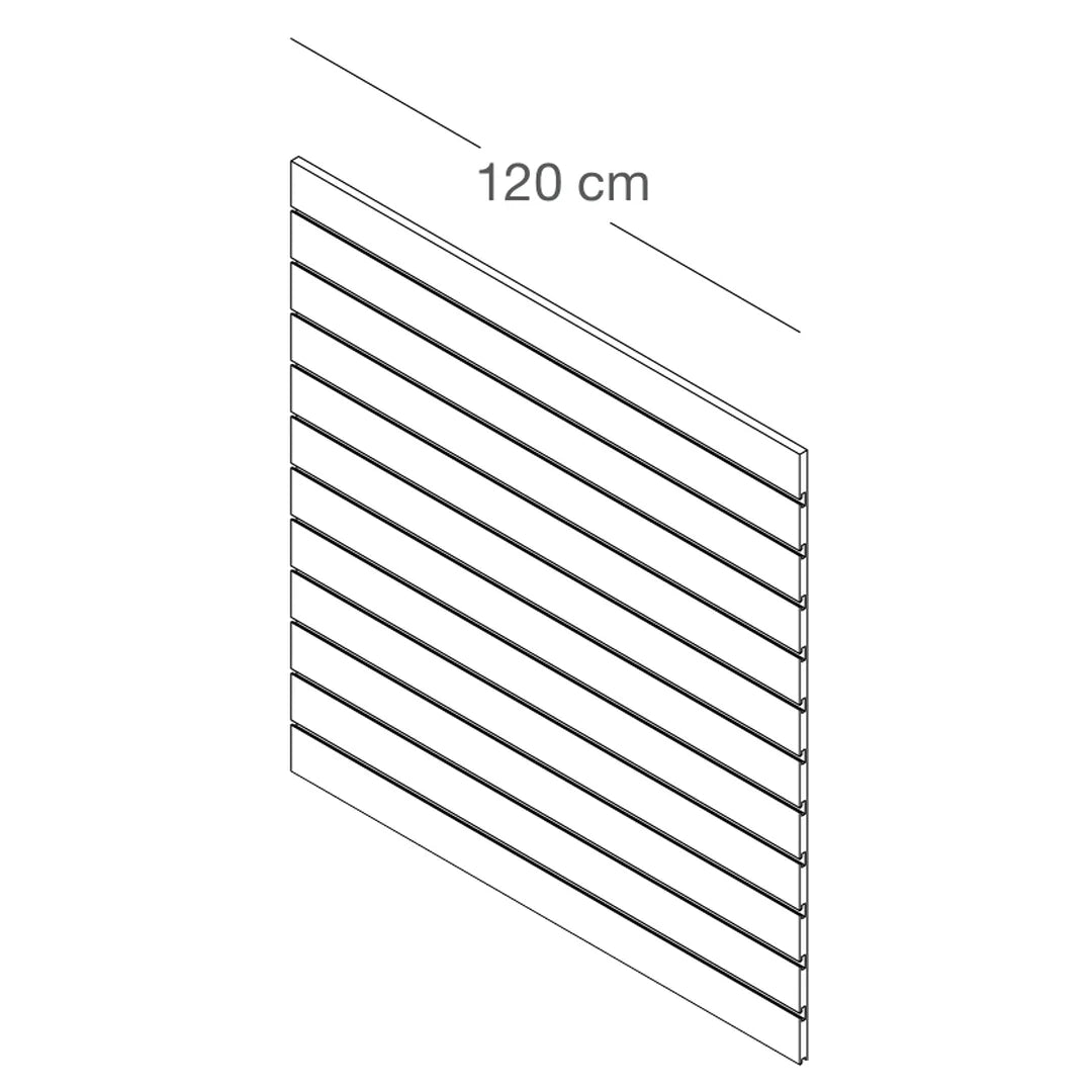 Panneau rainuré MDF 120x120 cm 19 mm pour agencement de magasin — vue d'ensemble