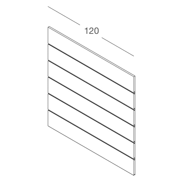 Panneau rainuré MDF 18 mm 120x120 cm pour agencement de magasin – vue d'ensemble
