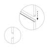 Détail des rainures d'un panneau rainuré MDF 19 mm, écartement 15 cm