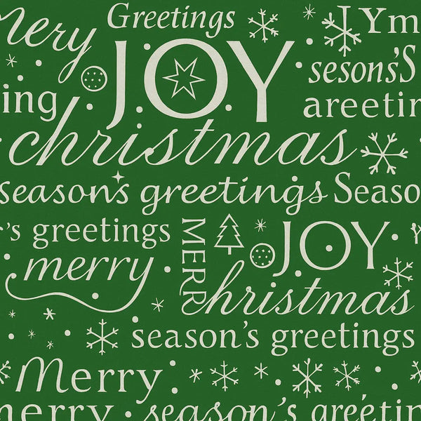 Rouleau papier cadeau de Noël, merry christmas vert et blanc, largeur 0,7 m et longueur 100 m, motifs festifs variés, idéal pour emballages cadeaux professionnels en période de fêtes.