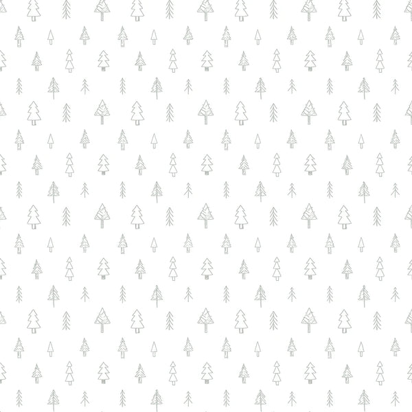 Rouleau papier cadeau de Noël, mini sapin gris, largeur 0,7 m et longueur 100 m, motifs festifs variés, idéal pour emballages cadeaux professionnels en période de fêtes.