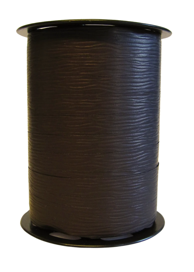Bobine de crépon marron mat 250 m, souple et résistante. Idéale pour fleuristes, emballages cadeaux, décorations et présentations.