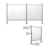 Schéma dimensions paroi de protection acrylique pour comptoir : largeur base 30 cm, espace ouvert 15 cm