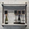Paroi murale de présentation pour vins en métal brut finition corten avec support 8 bouteilles — Modèle 1