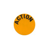 Rouleau de pastilles autocollantes Ø 40 mm fond orange texte Action pour promotions en point de vente