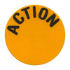 Rouleau de pastilles autocollantes Ø 40 mm fond orange texte Action pour promotions en point de vente