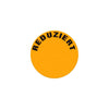 Pastille autocollante Ø 40 mm fond orange texte Reduziert pour promotions en magasin alémanique