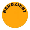 Pastille autocollante Ø 40 mm fond orange texte Reduziert pour promotions en magasin alémanique