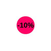 Pastilles adhésives fluo roses Ø 32 mm mention -10% – rouleau de 1000 pièces pour étiquetage promotionnel en magasin