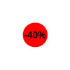Pastilles adhésives fluo rouges Ø 32 mm mention -40% – rouleau 1000 pièces pour promotions en rayon