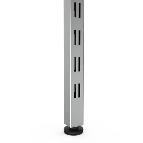 Détail du pied réglable du système d'agencement sol-plafond Triplo 297 cm