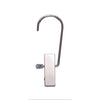 Pince métal avec crochet cintre 44 mm pour portant professionnel, protection plastique, argent métallisé