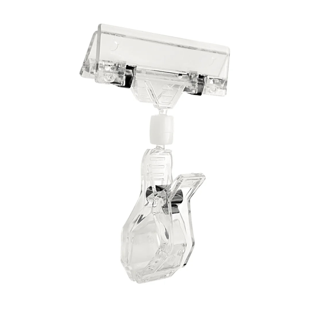 Lot de 10 pinces porte-prix articulées transparentes pour affichage prix en commerce