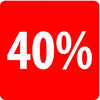 Plaque promotion PVC 30% et 40% suspendue en magasin