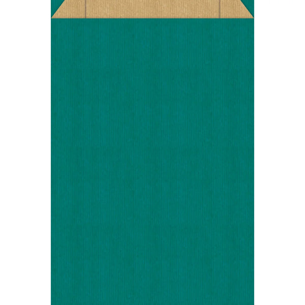 Pochette cadeau kraft brun colorée bleu-vert — emballage cadeau recyclable pour boutique