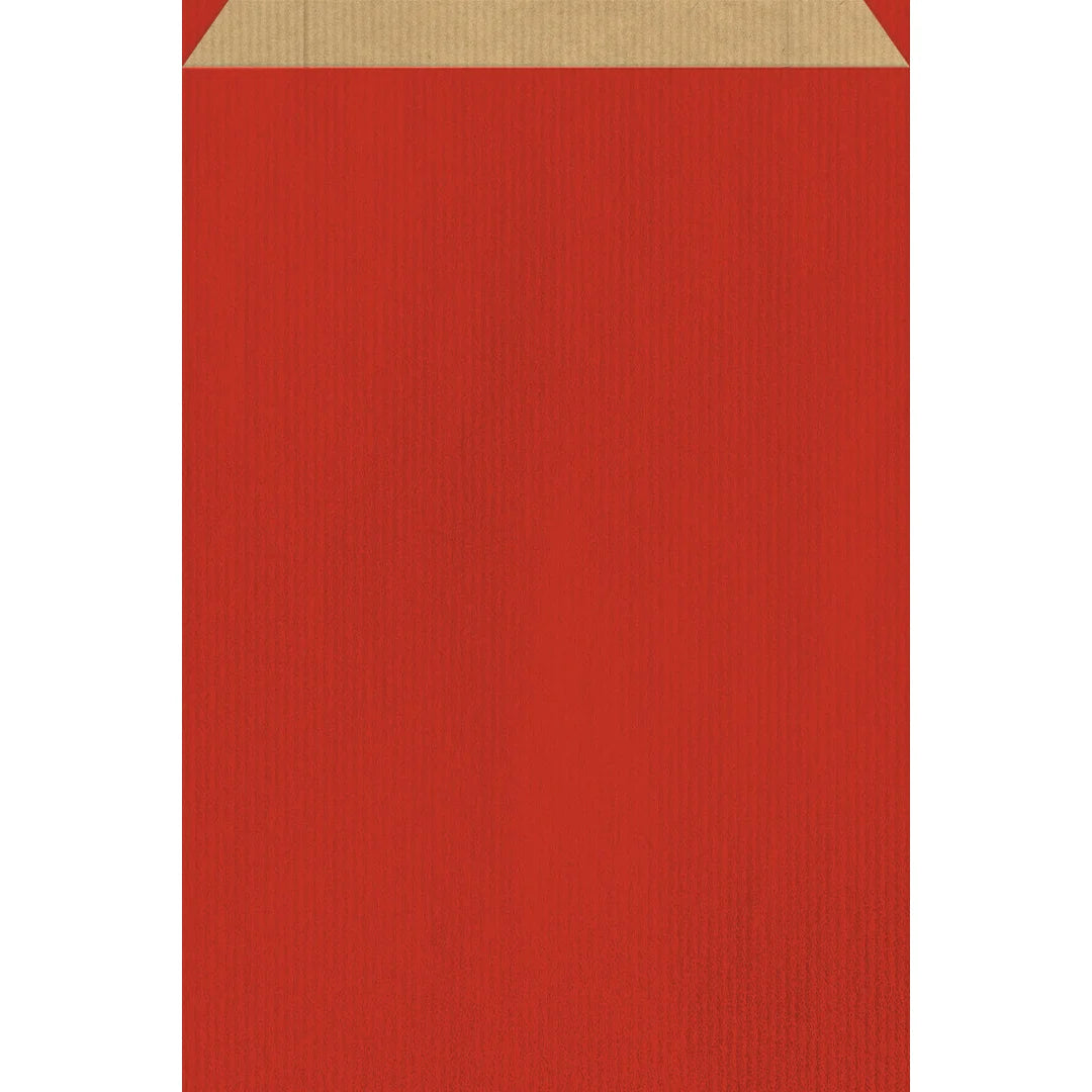 Pochette cadeau kraft brun colorée rouge — emballage cadeau pour bijouterie, prêt-à-porter et magasins cadeaux