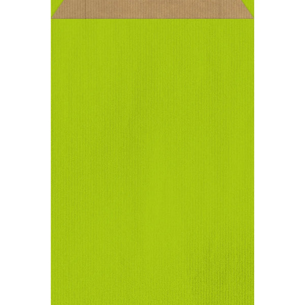 Pochette cadeau kraft brun colorée vert — emballage écoresponsable pour magasin de détail
