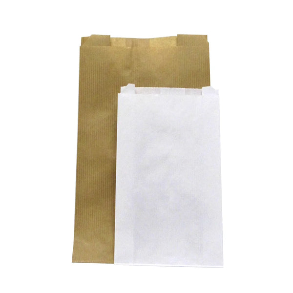 Pochettes cadeau en papier kraft vergé blanc et brun pour commerce, lot de 250 pièces