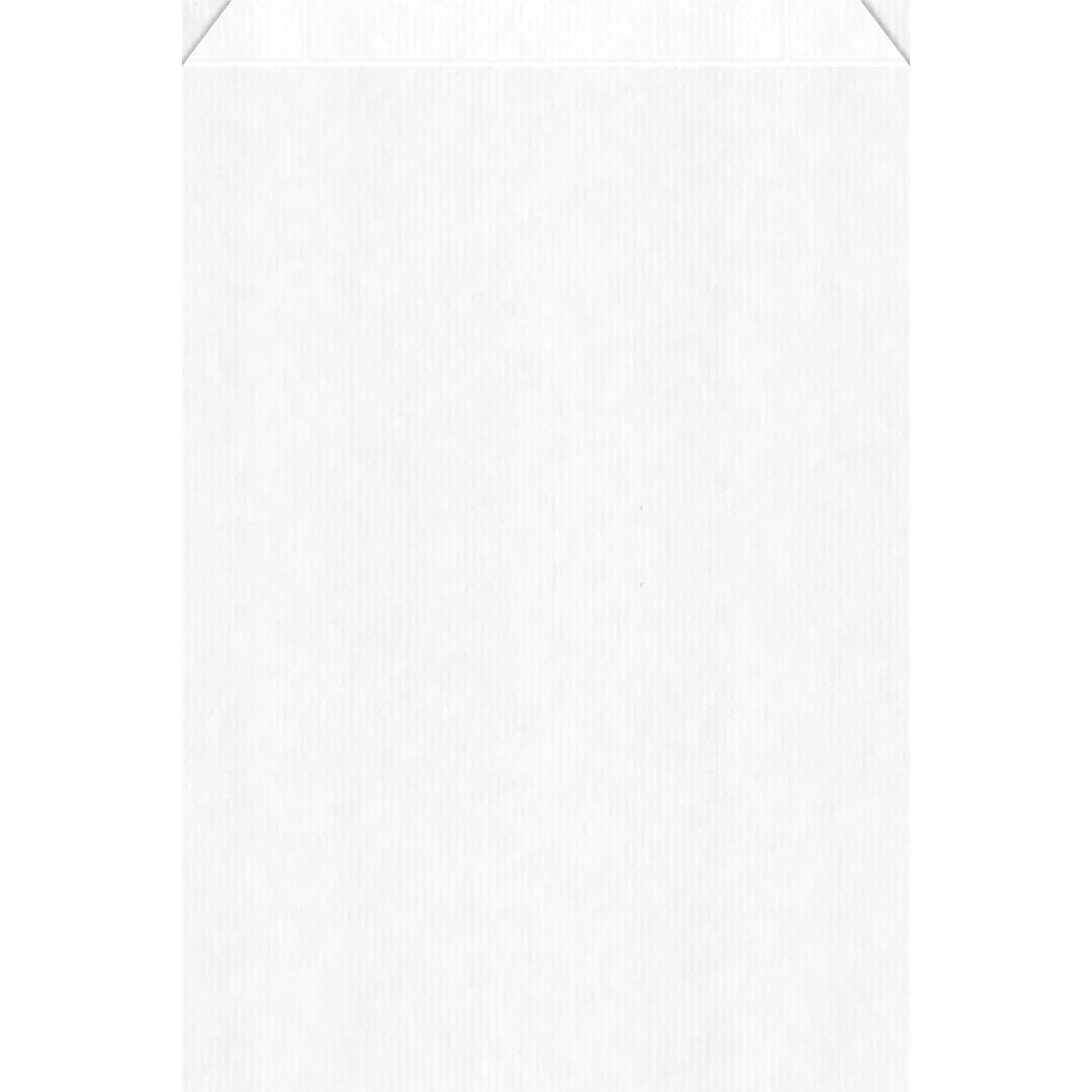 Pochette kraft vergé blanc pour emballage cadeau en boutique ou commerce de détail