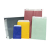 Pochettes cadeau en papier kraft blanc disponibles en bleu, rose vintage, jaune, vert et gris — vue d'ensemble des 5 couleurs