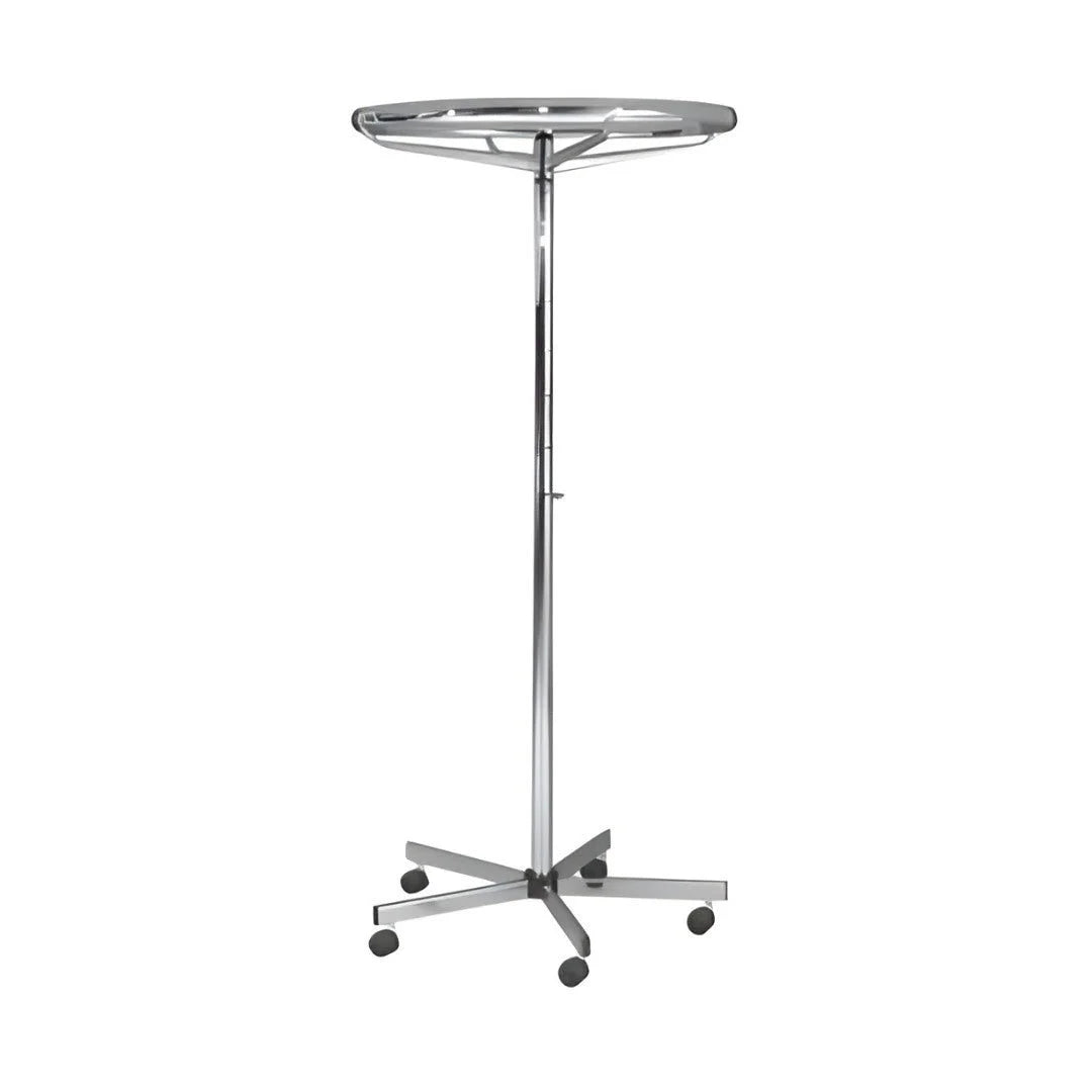 Portant circulaire rotatif Ø 80 cm en acier chromé, hauteur réglable 120-200 cm, pour magasin de prêt-à-porter