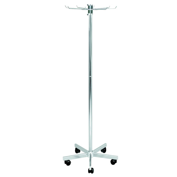Portant circulaire professionnel simple ou double en métal, hauteur 165 cm, base roulante 60 cm pour magasin de prêt-à-porter