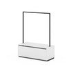 Portant fixe métal 120 cm avec socle mélaminé à tiroir pour boutique et showroom