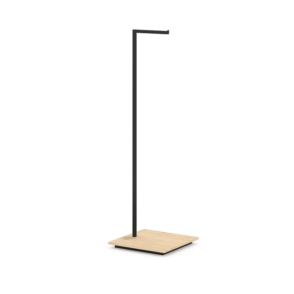 Portant en L inversé métal et socle mélaminé hauteur 180 cm pour boutique ou showroom