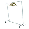 Portant en L oblique tube carré finition chromée pour boutique prêt-à-porter, charge 50 kg