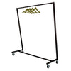 Portant en L oblique tube carré finition noir mat pour magasin de vêtements, hauteur 156 cm