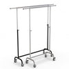 Portant laqué ou chromé réglable en hauteur – penderie charge lourde, idéale pour boutiques de mode et showrooms professionnels