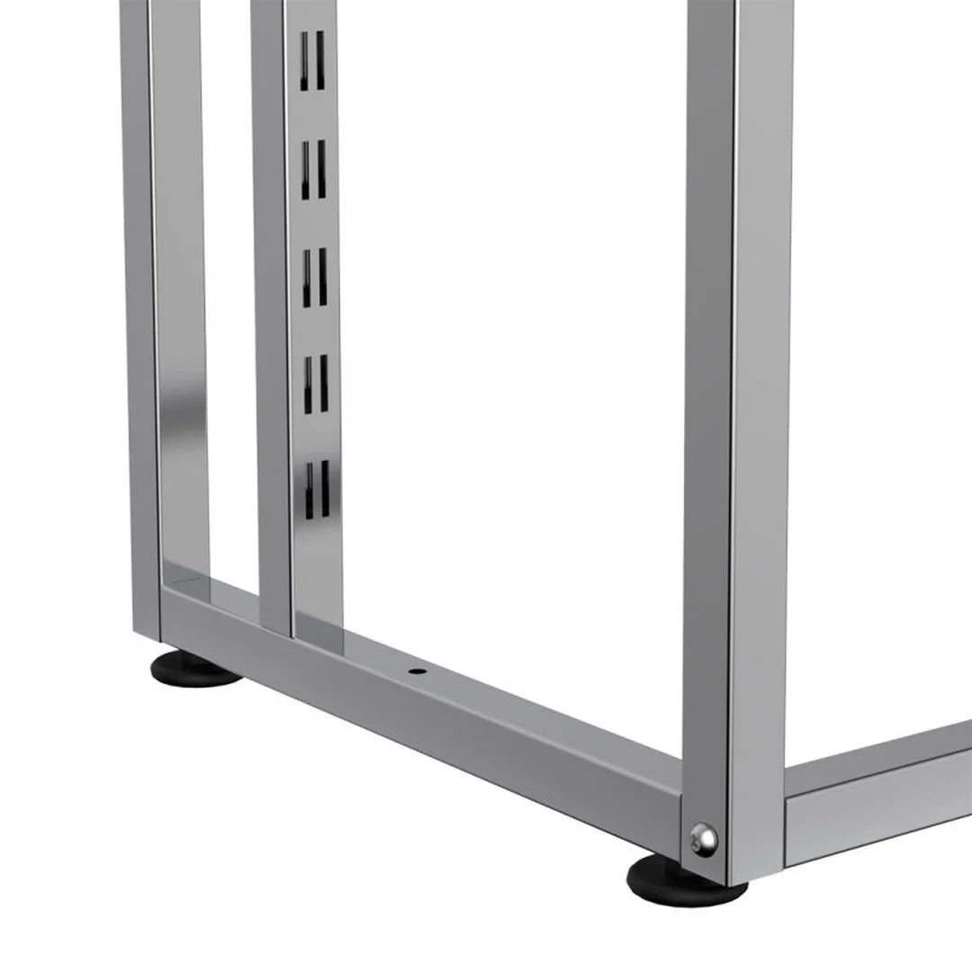 Détail structure tube métal 30x30 mm du portant modulaire Triplo autoportant H 246 cm