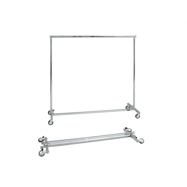 Portant pliable métal hauteur fixe 146 cm pour magasin et showroom