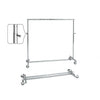 Portant pliable en métal chromé avec réglage en hauteur par taquets rétractables, usage boutique