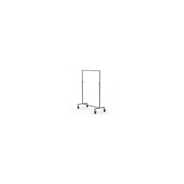 Portant vêtements réglable en tube galvanisé Ø28 mm avec 4 roues à freins, usage professionnel magasin