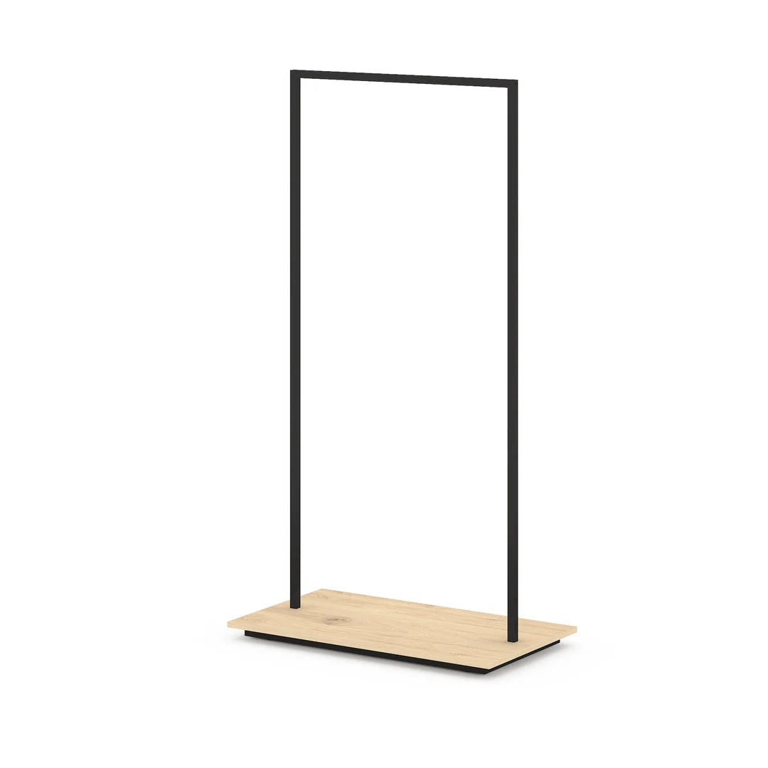 Portant vêtements professionnel métal 98 cm sur socle mélaminé pour boutique et showroom
