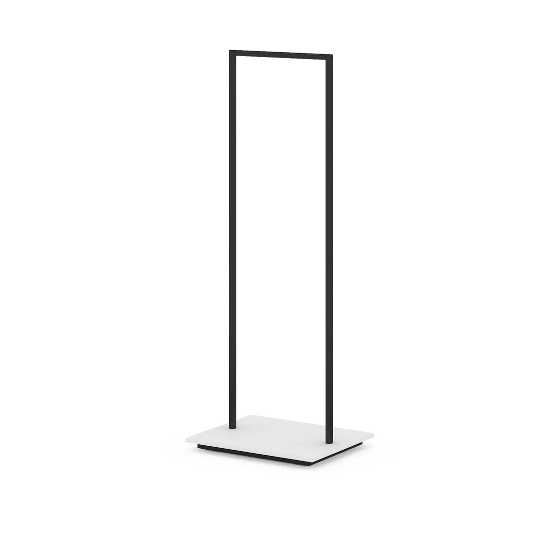 Portant vêtements fixe 68 cm en métal sur socle mélaminé pour showroom ou espace d'exposition