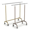 Portant vêtements professionnel fixe en acier laqué or, bronze et chromé — 100 et 150 cm