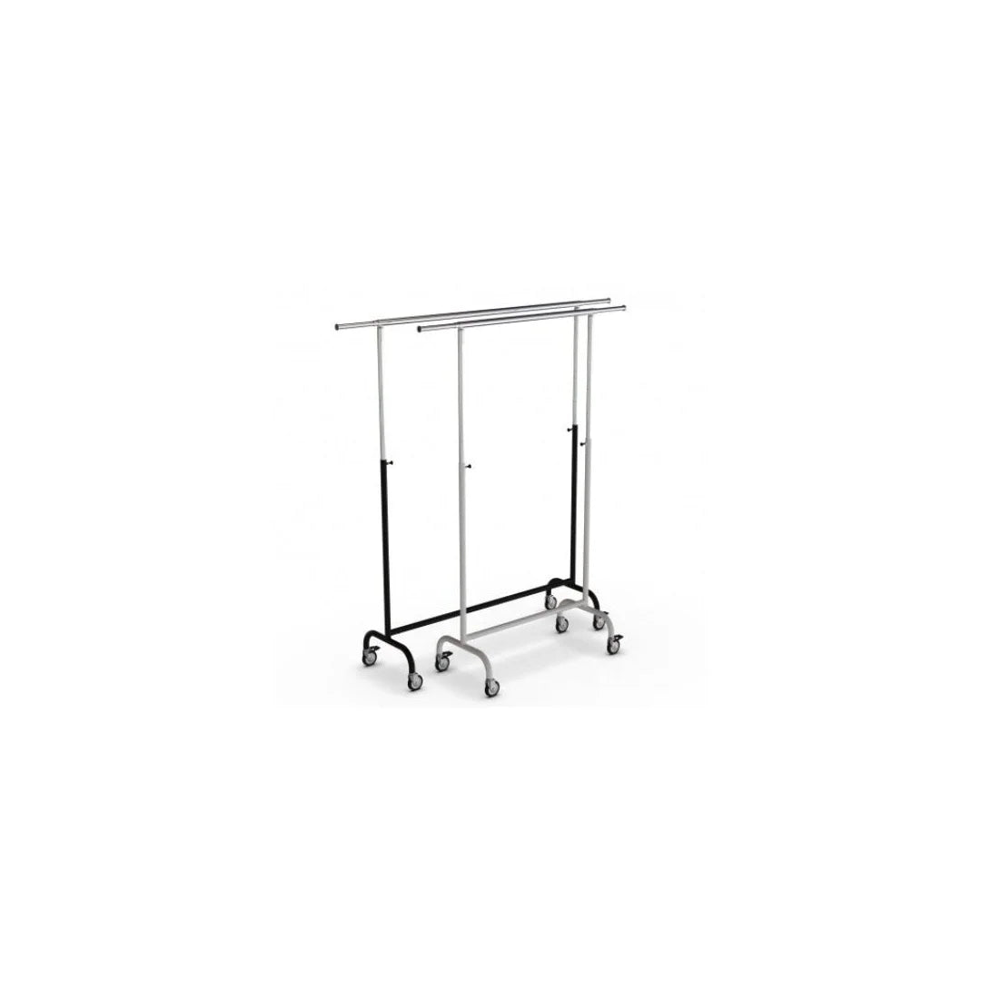 Portant vêtements professionnel réglable finition noir et chromé — hauteur 150 à 220 cm