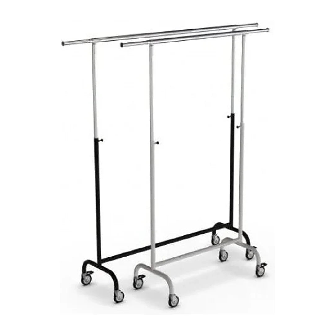 Portant vêtements professionnel réglable finition noir et chromé — hauteur 150 à 220 cm