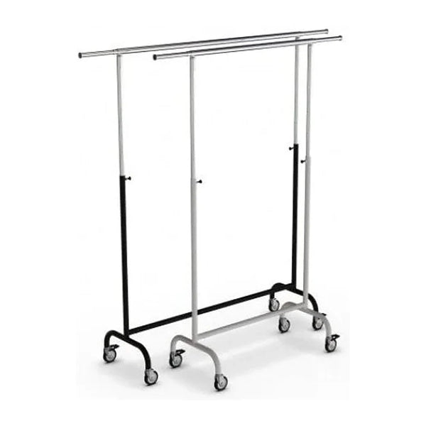 Portant vêtements professionnel réglable finition noir et chromé — hauteur 150 à 220 cm