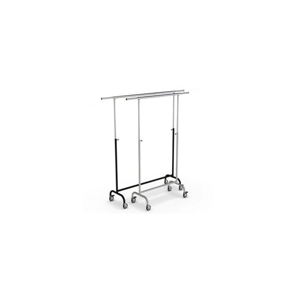Portant vêtements professionnel réglable finition noir et chromé — hauteur 150 à 220 cm